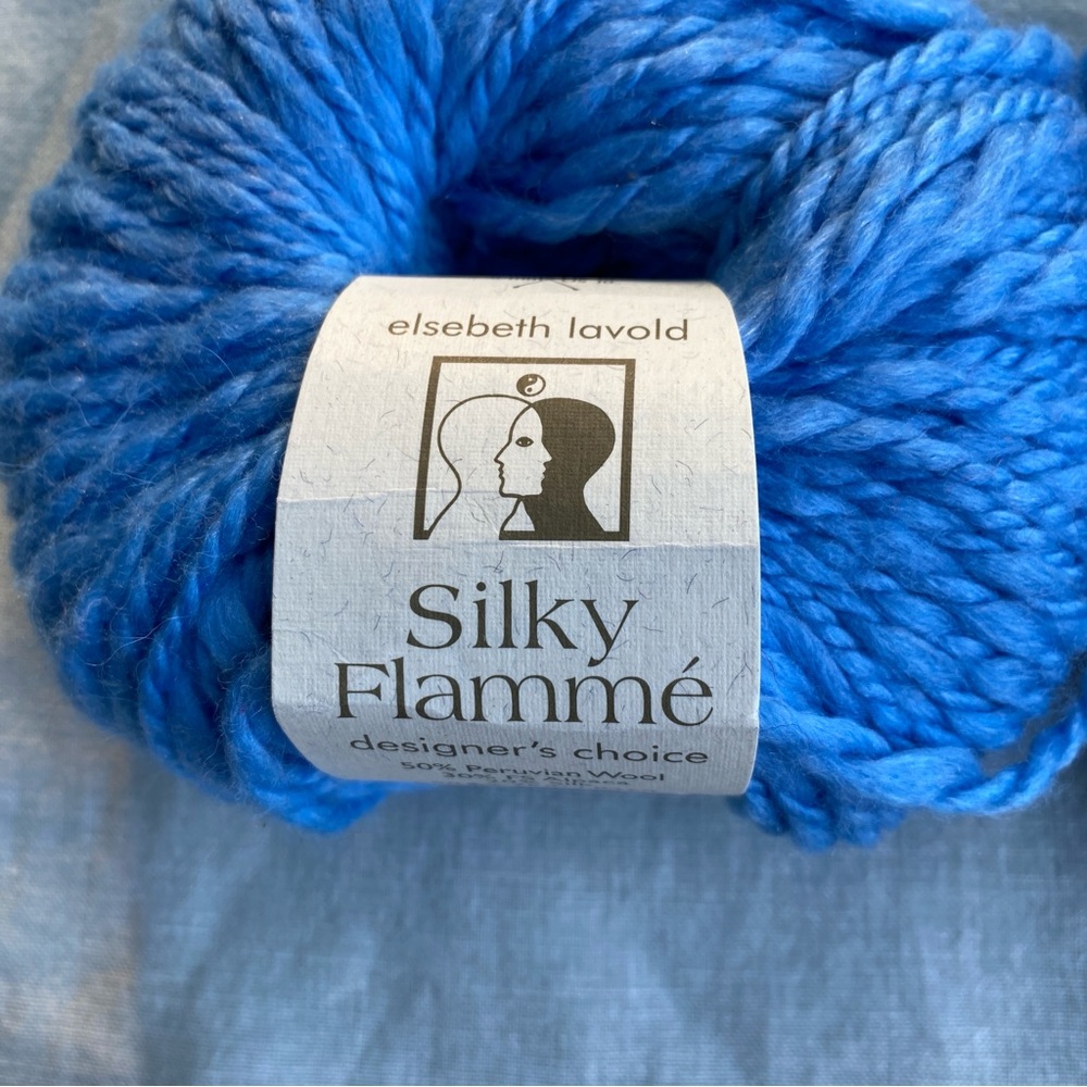 Lot of 2 Elsebeth Lavold blue Silky Flamme wool alpaca silk 50g yarn skeins - Picture 2 of 7